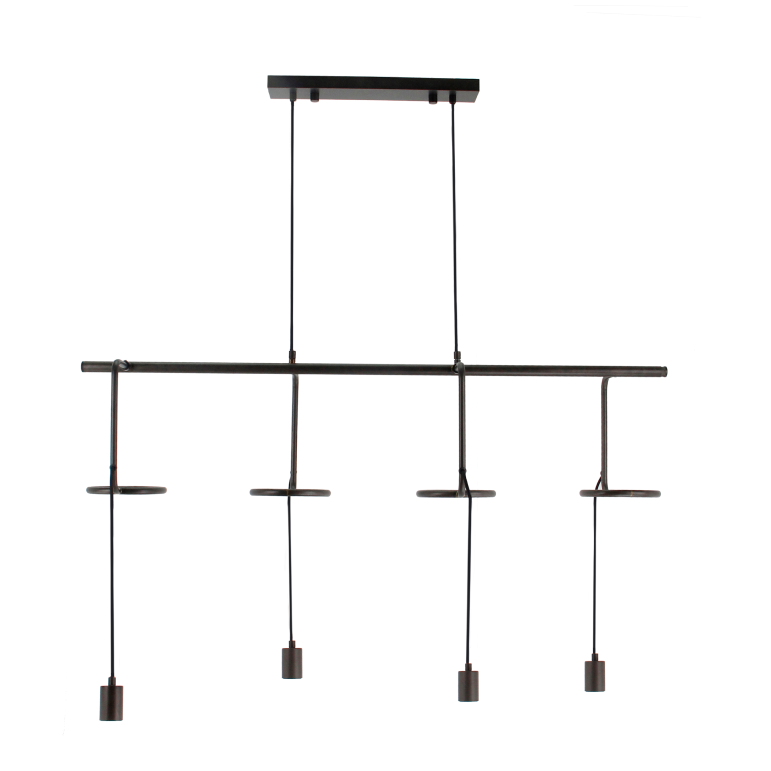 Stilvolle Hängelampe Chericoni Anello, 4-flammig, E27, schwarz. Das minimalistische Design mit klaren Linien sorgt für zeitlose Eleganz und eine harmonische Ausleuchtung des Raumes.