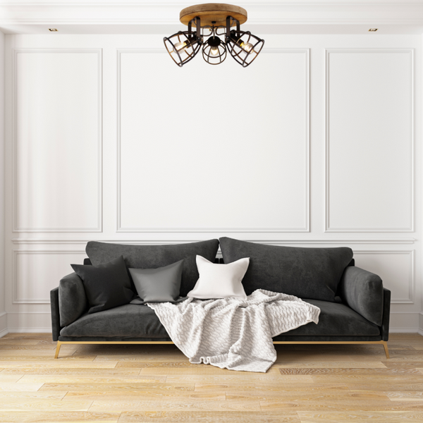 Zwarte Chericoni Aperto plafondspot, 3 lichts, Ø12 cm, E14 fitting, biedt functionele en decoratieve verlichting.