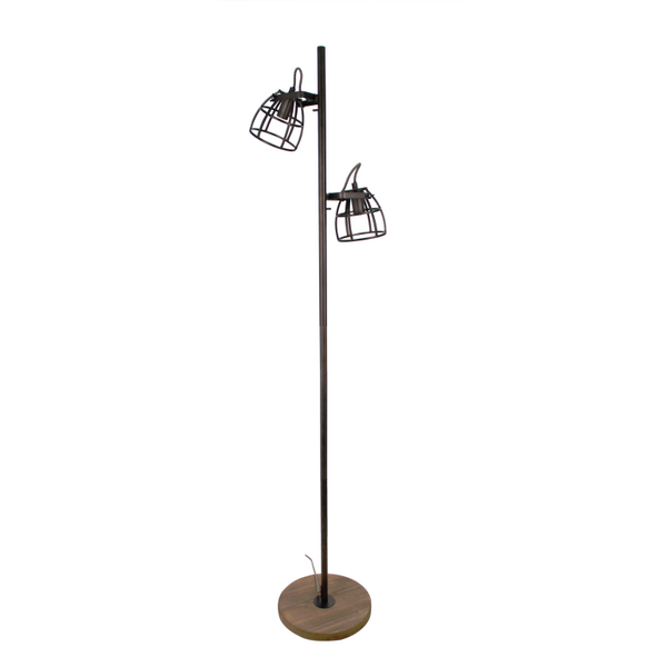 Chericoni Aperto vloerlamp met 2 lichtpunten, zwart design en een hoogte van 153 cm. Geschikt voor E14 lampen