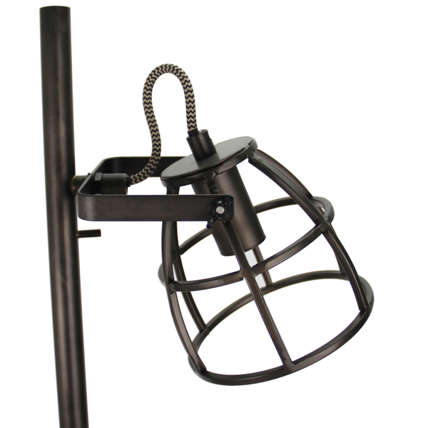 Zwarte Chericoni Aperto vloerlamp met 2 verstelbare lampenkappen, hoogte van 153 cm en geschikt voor E14 lichtbronnen