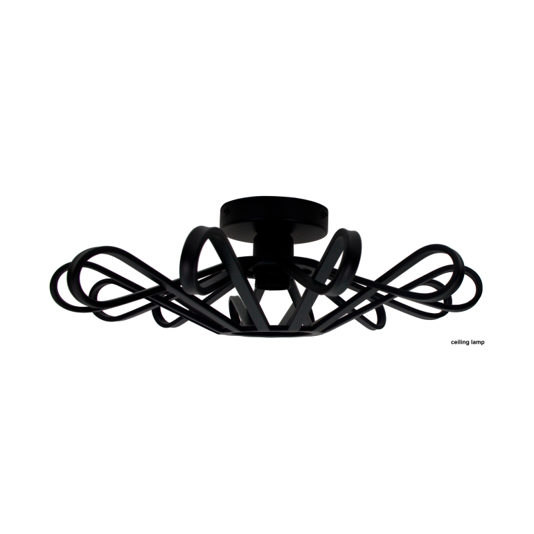 Schwarze Chericoni Arco Deckenlampe, 45 cm, 1-flammig, modernes Design für ein elegantes Raumambiente.