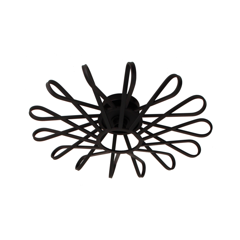 Moderne Eleganz: Chericoni Arco Deckenlampe, schwarz, Ø56 cm, 1-flammig, perfekt für Wohn- und Essbereiche.