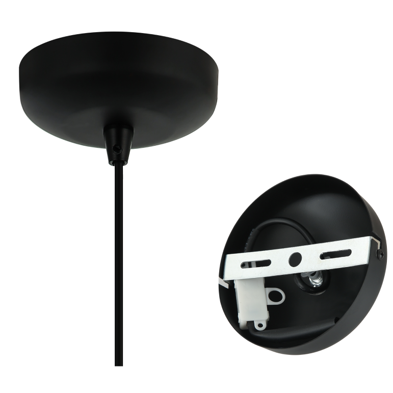 Elegante schwarze Chericoni Asti Hängelampe, Ø35 cm, 1-flammig, Eisen und Metall, funktional und dekorativ.