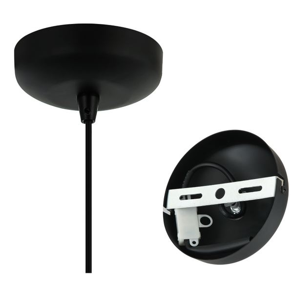 Elegante schwarze Chericoni Asti Hängelampe, Ø35 cm, 1-flammig, Eisen und Metall, funktional und dekorativ.