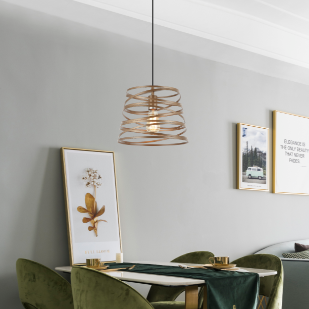 Chericoni Asti hanglamp, 1 licht, Ø 35 cm, messing, ijzer en metaal, creëert een sfeervolle ambiance in elke ruimte.