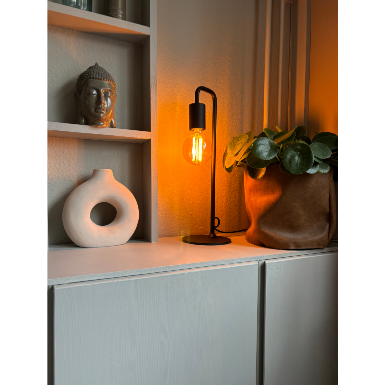 Design-Tischlampe Chericoni Basic, Höhe 40 cm, Schwarzton Corrund Black, moderne Innenbeleuchtung.