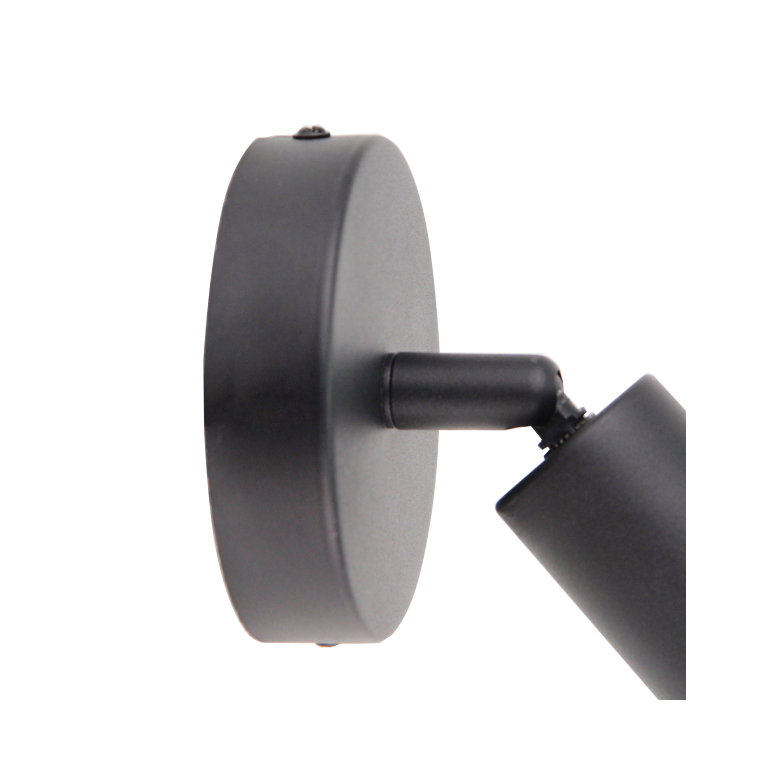 Moderne Chericoni Basic Wandleuchte, schwarz, 1-flammig, Ø10 cm, E27, ohne Kordel, mit Knickarm.