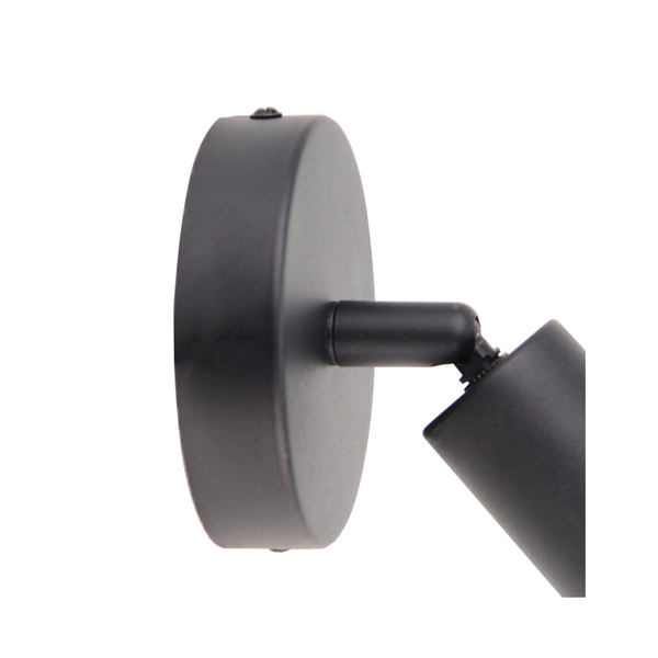 Moderne Chericoni Basic Wandleuchte, schwarz, 1-flammig, Ø10 cm, E27, ohne Kordel, mit Knickarm.