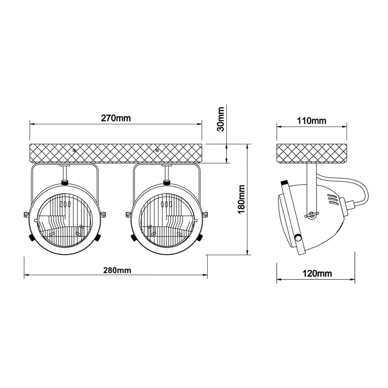 Die Chericoni Bella Deckenstrahler-Leuchte, Ø12 cm, 2-flammig, Schwarz, kombiniert elegantes Design mit gezielter Beleuchtung.