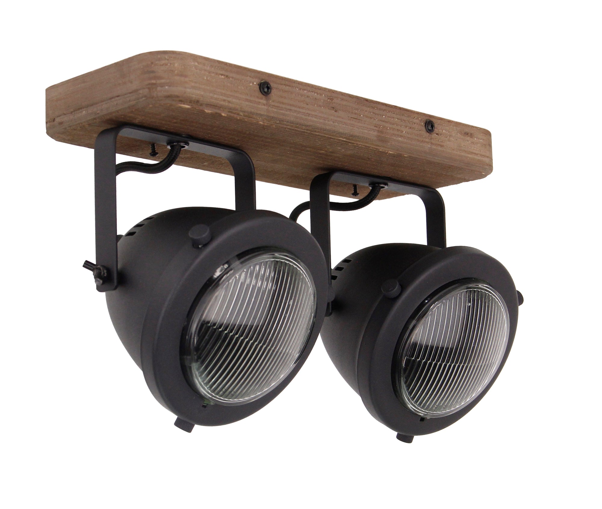 Chericoni Bella plafondspot, 2 lichts, Ø 12 cm, GU10, zwart, industriële stijl, ideaal voor accentverlichting in elke ruimte.