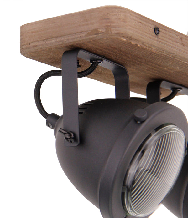 Chericoni Bella plafondspot, 2 lichts, Ø 12 cm, GU10, zwart, industrieel design voor een moderne en sfeervolle verlichting.