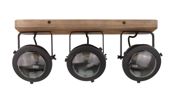 Chericoni Bella plafondspot, 3 lichts, Ø 12 cm, GU10, zwart, industrieel ontwerp voor functionele en sfeervolle verlichting.