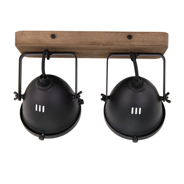 Lampe de plafond Chericoni Bella - 2 lumières - Ø12 cm - Noir - Bois, Métal, Fer