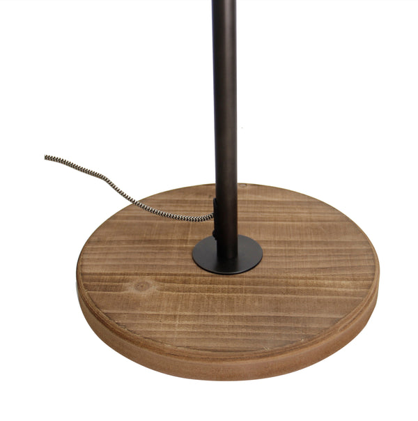 Chericoni Bella vloerlamp met 2 lichtpunten, Ø11 cm, GU10 fitting, zwart met hout, ideaal voor sfeervolle ruimtes.