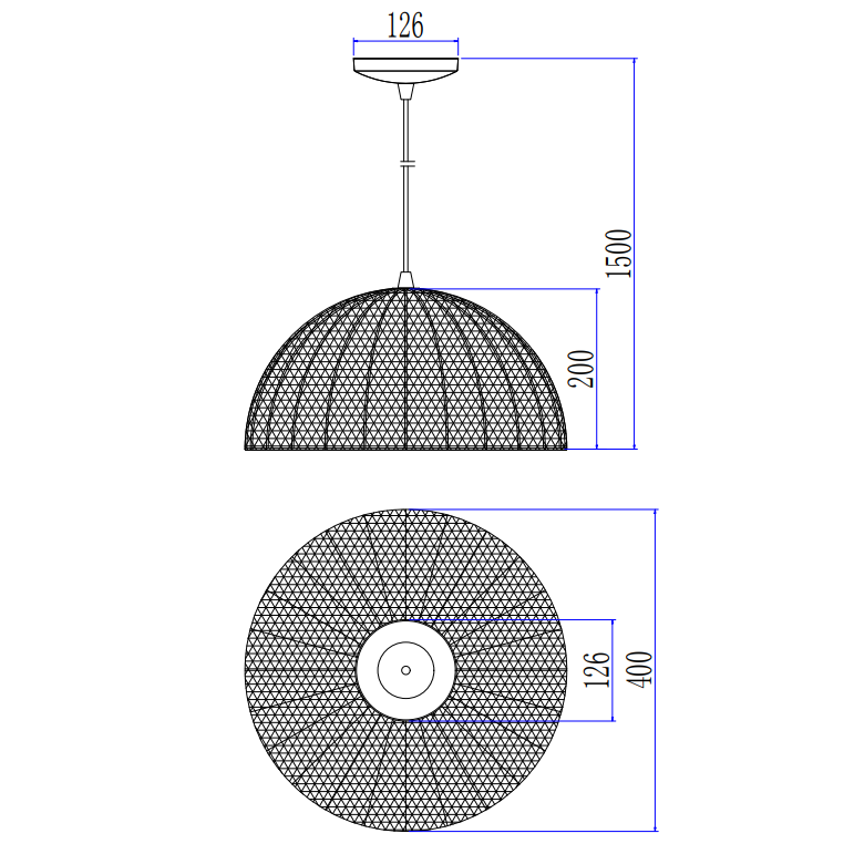 Große Hängelampe Chericoni Bilancia, schwarz, Ø40 cm, 1-flammig, Eisen und Metall, dekorativ und funktional.