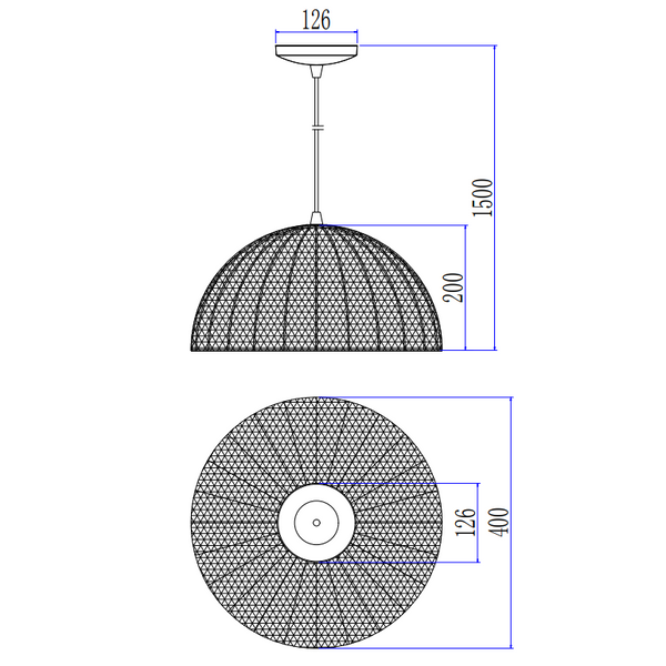 Große Hängelampe Chericoni Bilancia, schwarz, Ø40 cm, 1-flammig, Eisen und Metall, dekorativ und funktional.