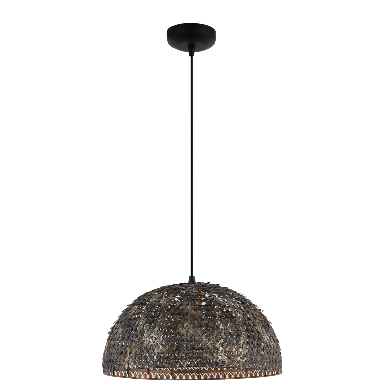 Runde Hängelampe Chericoni Bilancia, schwarz, 1-flammig, Ø40 cm, aus Eisen und Metall gefertigt.