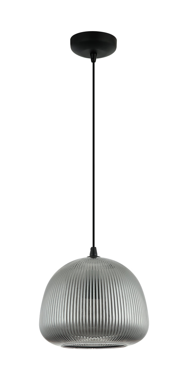 Vooraanzicht van de Chericoni Bra hanglamp van glas met één lichtbron, die elegantie en modern design in elke ruimte toevoegt.