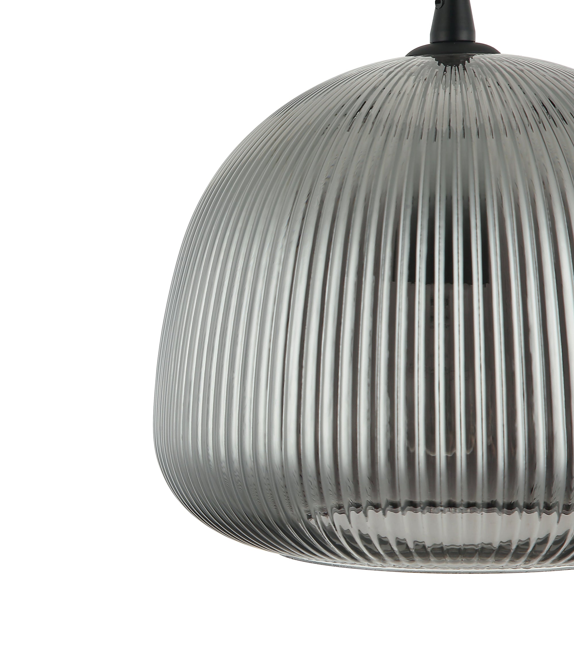 Zijaanzicht van de Chericoni Bra hanglamp van glas met één lichtbron, perfect voor het verlichten van stijlvolle interieurs.