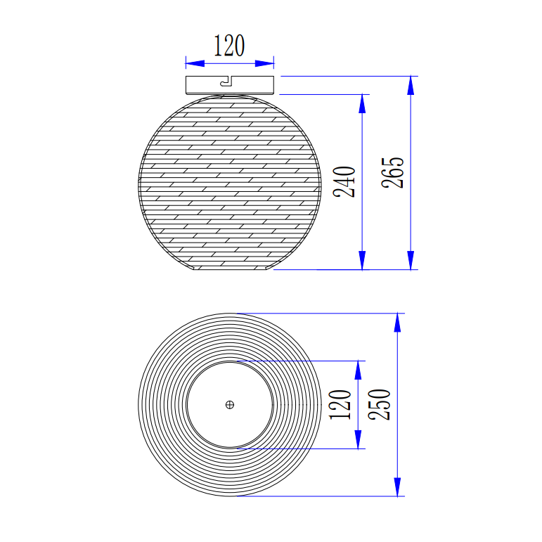 Die aus Holz gefertigte Chericoni Carpi Deckenleuchte mit Ø25 cm Durchmesser bietet stilvolle, natürliche Beleuchtung.