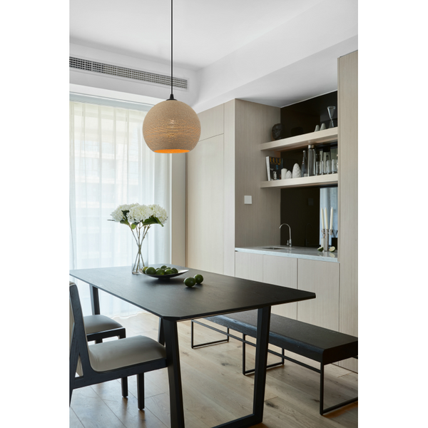 Stilvolle Chericoni Carpi Pendelleuchte aus Holz, Ø25 cm, 1-flammig, perfekt für ein natürliches und behagliches Wohnambiente.