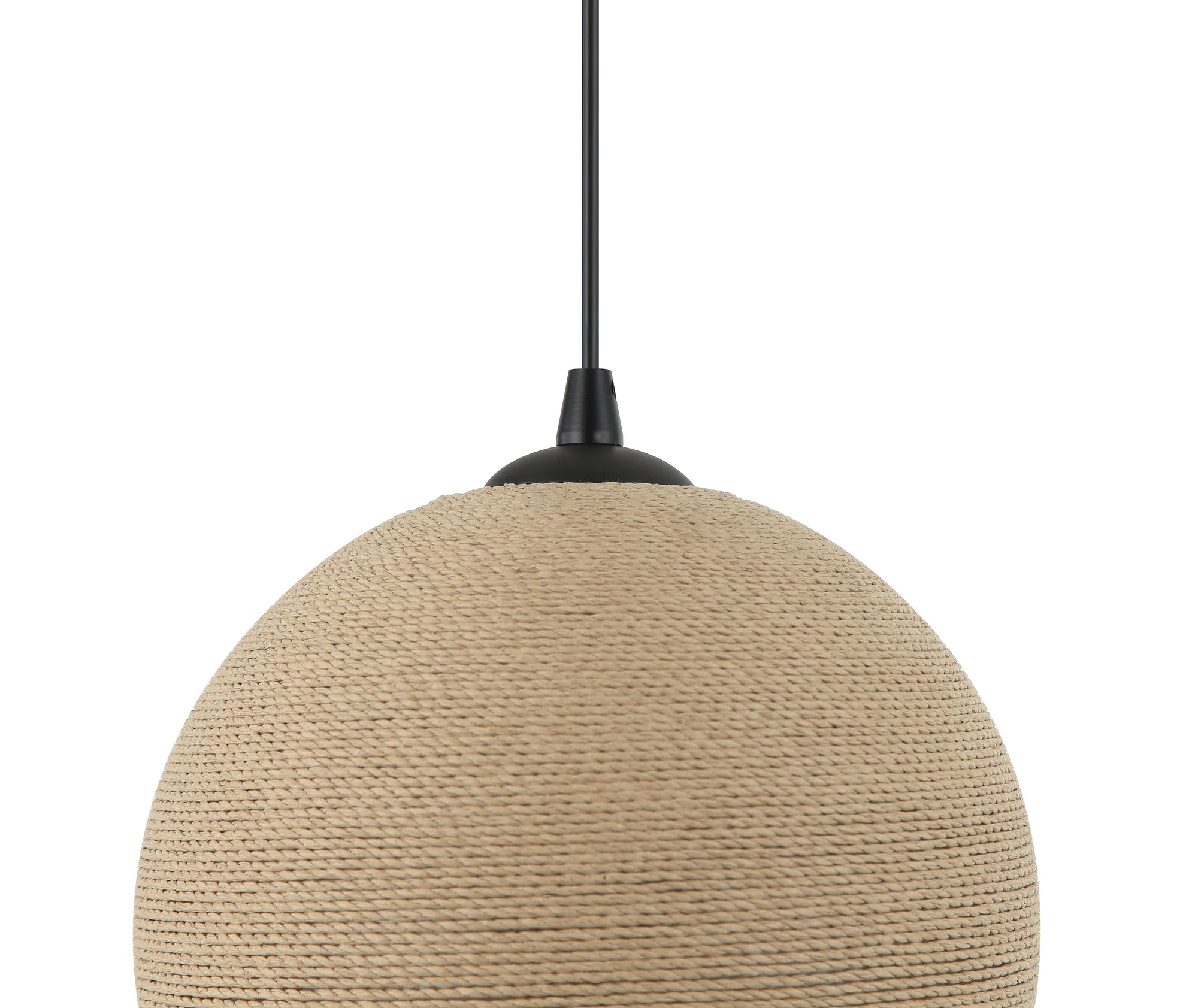 Detail van het bevestigingspunt van de Chericoni Carpi hanglamp, Ø25 cm, met houtafwerking voor een stijlvolle uitstraling.