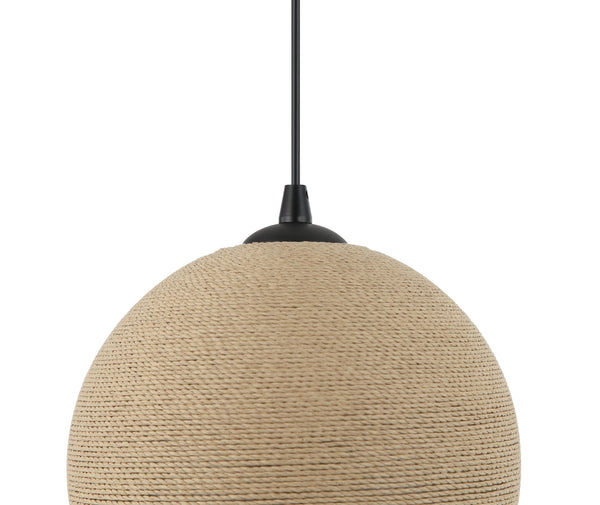 Detail van het bevestigingspunt van de Chericoni Carpi hanglamp, Ø25 cm, met houtafwerking voor een stijlvolle uitstraling.