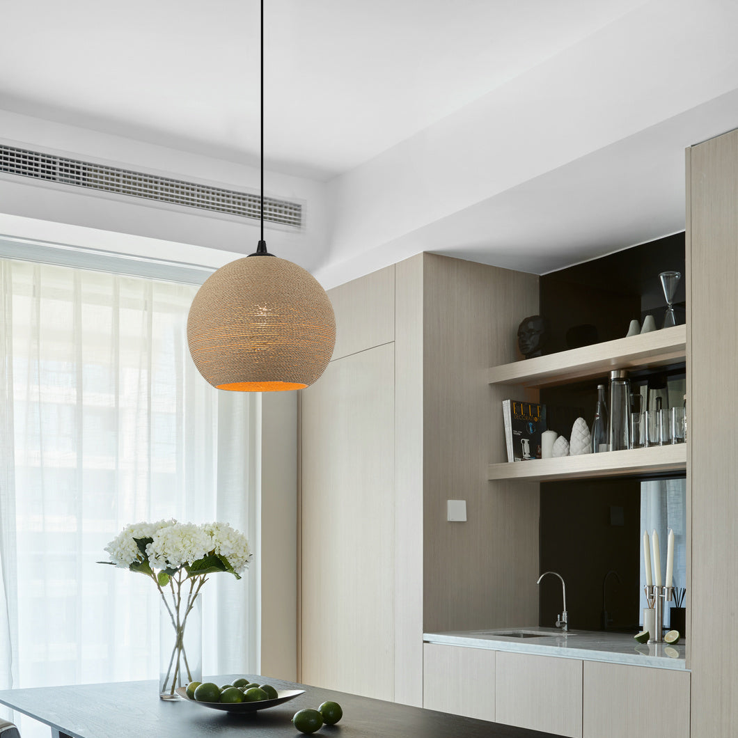 Chericoni Carpi hanglamp met 1 licht en houten afwerking, Ø25 cm, die een warme sfeer in het interieur creëert.