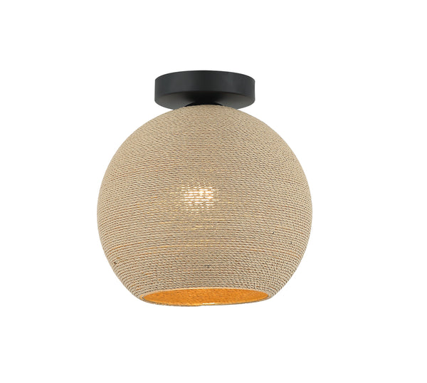 Chericoni Carpi plafondlamp met 1 licht, Ø 25 cm, van hout met een lichtbron, perfect voor sfeervolle verlichting in elke ruimte.