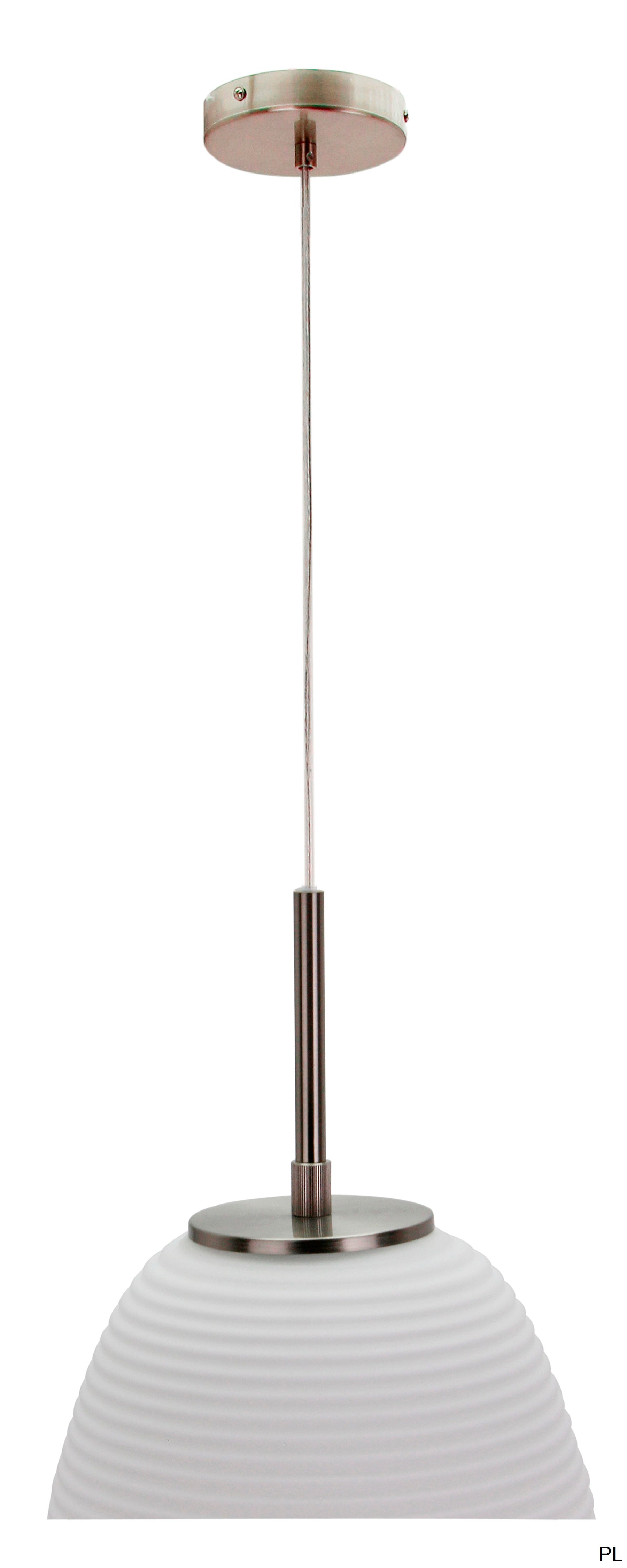 Hanglamp Chericoni Costola, 1 lichtpunt, Ø24 cm, nikkel mat, inclusief lichtbron. Modern design voor sfeervolle verlichting.