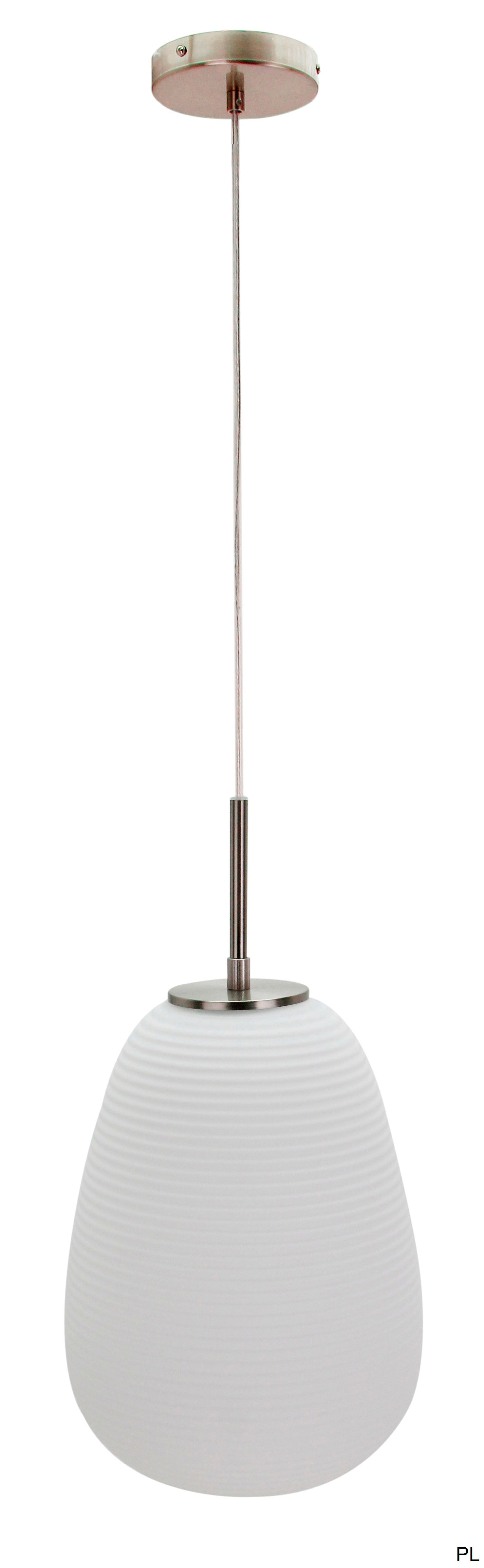 Hanglamp Chericoni Costola, 1 lichtpunt, Ø24 cm, nikkel mat, inclusief lichtbron. Modern design voor sfeervolle verlichting.