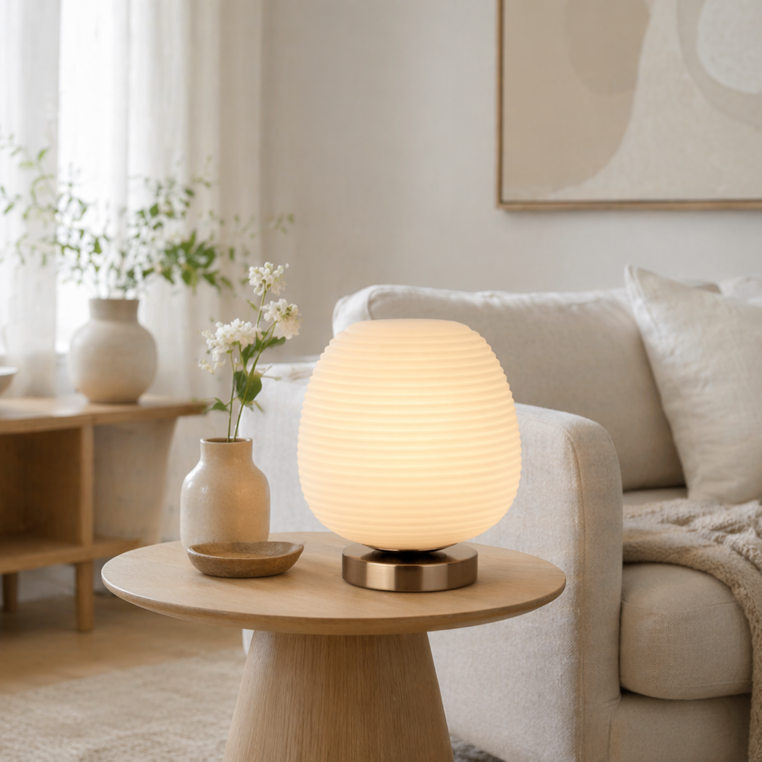 Lampada da Tavolo Chericoni Costola - 1 luce - Ø21 cm - Vetro e Metallo - Design Italiano - Produttore Olandese