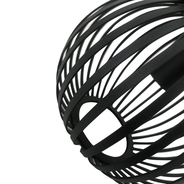 Schwarze Chericoni Curvato Lampe für die Decke, Ø20 cm, 1-flammig, schafft dezente und moderne Beleuchtung.