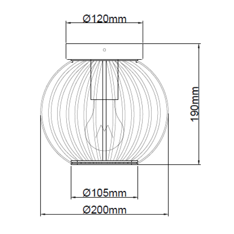 Chericoni Curvato Deckenleuchte, Ø20 cm, 1-flammig, Schwarz, für stilvolle und gezielte Raumbeleuchtung.
