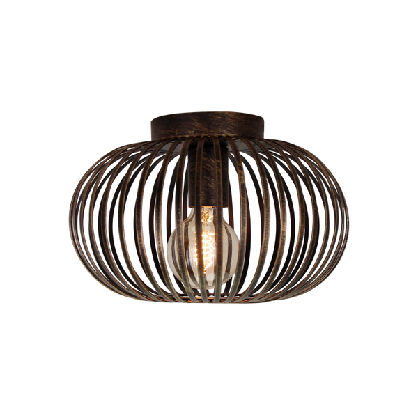 Die Chericoni Curvato Deckenleuchte in Bronze, Ø30 cm, 1-flammig, E27, verleiht dem Raum warmen Glanz und stilvolle Eleganz.