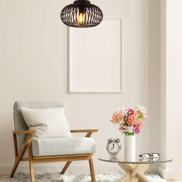 Chericoni Curvato Deckenleuchte, Ø30 cm, 1-flammig, E27, Schwarz, bringt moderne Eleganz in jeden Raum.