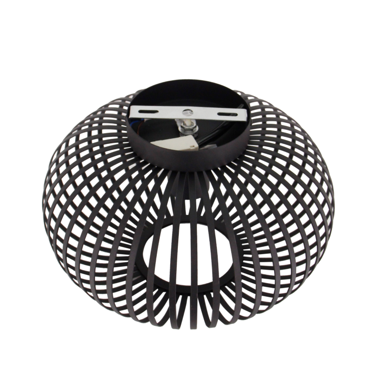 Große Chericoni Curvato Deckenlampe, Ø30 cm, 1-flammig, E27, Schwarz, perfekt für Wohn-, Ess- oder Arbeitszimmer.