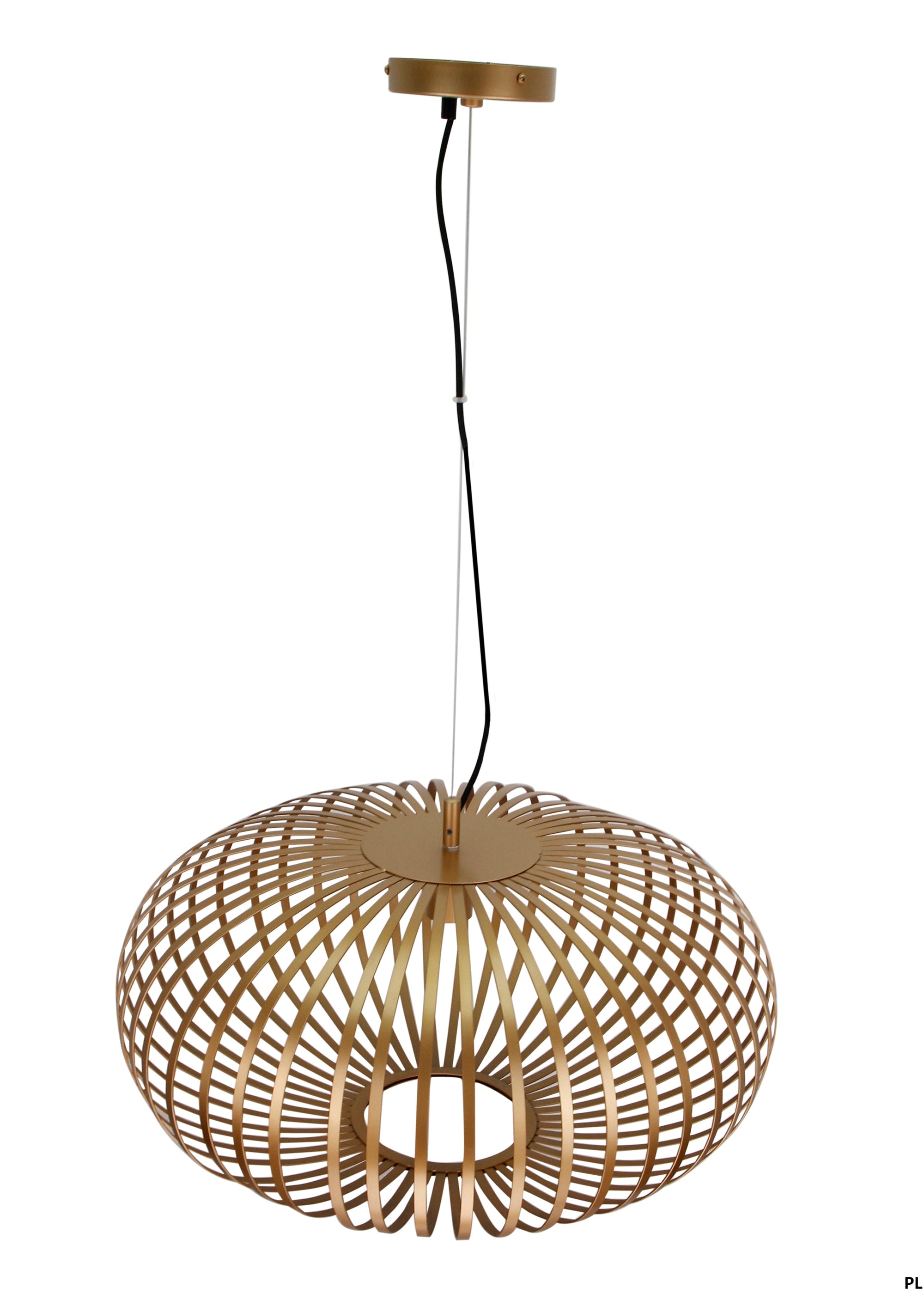 Hanglamp Chericoni Curvato, goud, Ø 60 cm, 1 lichtpunt, E27 fitting. Modern design voor sfeervolle interieurverlichting.