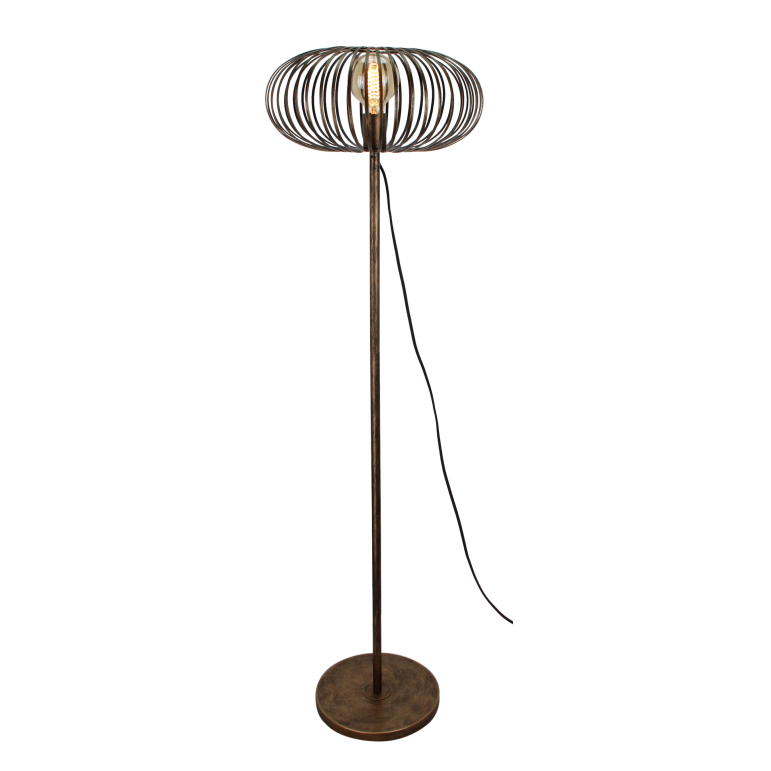 Die Chericoni Curvato Stehlampe in Bronze, Ø40 cm, 1-flammig, höhenverstellbar zwischen 59 und 143 cm, verbindet stilvolles Design mit praktischer Beleuchtung.