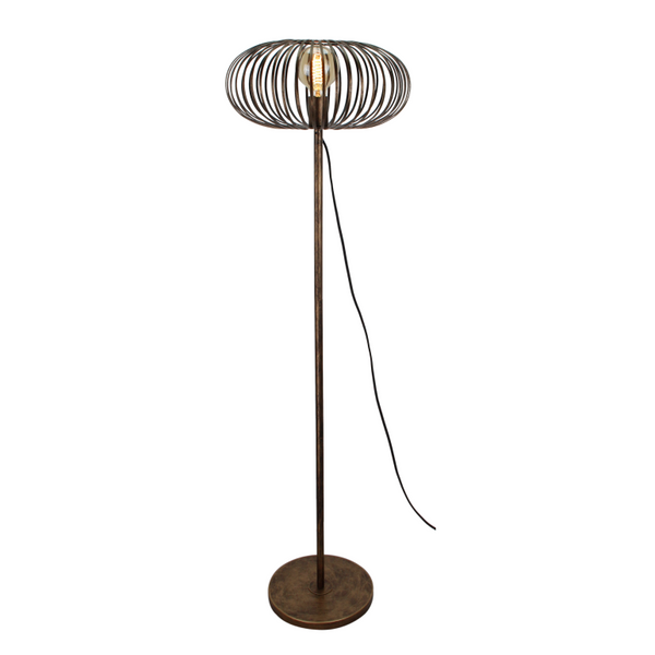 Die Chericoni Curvato Stehlampe in Bronze, Ø40 cm, 1-flammig, höhenverstellbar zwischen 59 und 143 cm, verbindet stilvolles Design mit praktischer Beleuchtung.