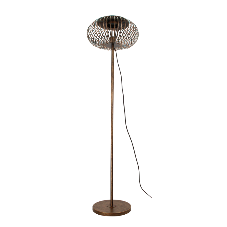 Bronzefarbene Chericoni Curvato Stehlampe, Ø40 cm, 1-flammig, höhenverstellbar, vereint minimalistisches Design mit Funktionalität.