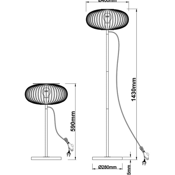 Chericoni Curvato Stehlampe, Ø40 cm, 1-flammig, Gold, variabel in der Höhe, ideal für funktionale und zugleich dekorative Beleuchtung.