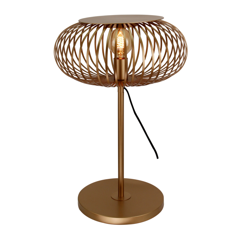 Elegante Chericoni Curvato Stehlampe, Ø40 cm, 1-flammig, Gold, variabel in der Höhe, passt perfekt in moderne Wohnräume.