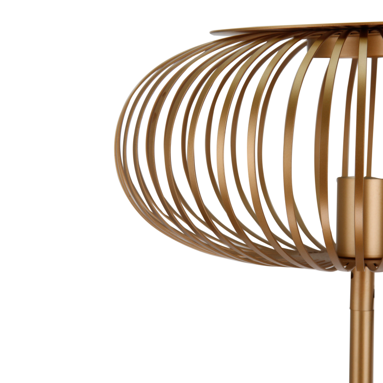 Die Chericoni Curvato Stehlampe, Ø40 cm, 1-flammig, Gold, höhenverstellbar, setzt elegante Akzente in Wohn- oder Arbeitsbereichen.