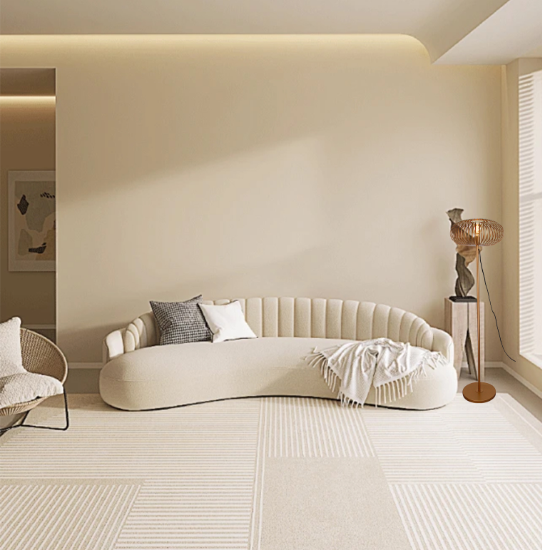 Chericoni Curvato Stehlampe, Ø40 cm, 1-flammig, Gold, höhenverstellbar, sorgt für warmes Licht und ein edles Ambiente.