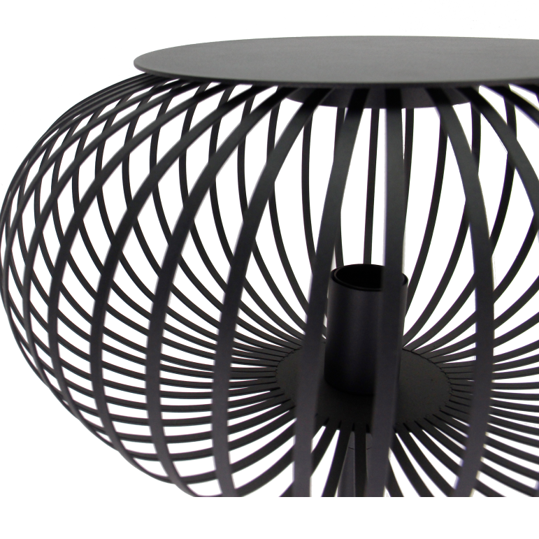 Moderne Chericoni Curvato Stehlampe, Ø40 cm, 1-flammig, E27, Schwarz, höhenverstellbar, sorgt für angenehme und flexible Beleuchtung.
