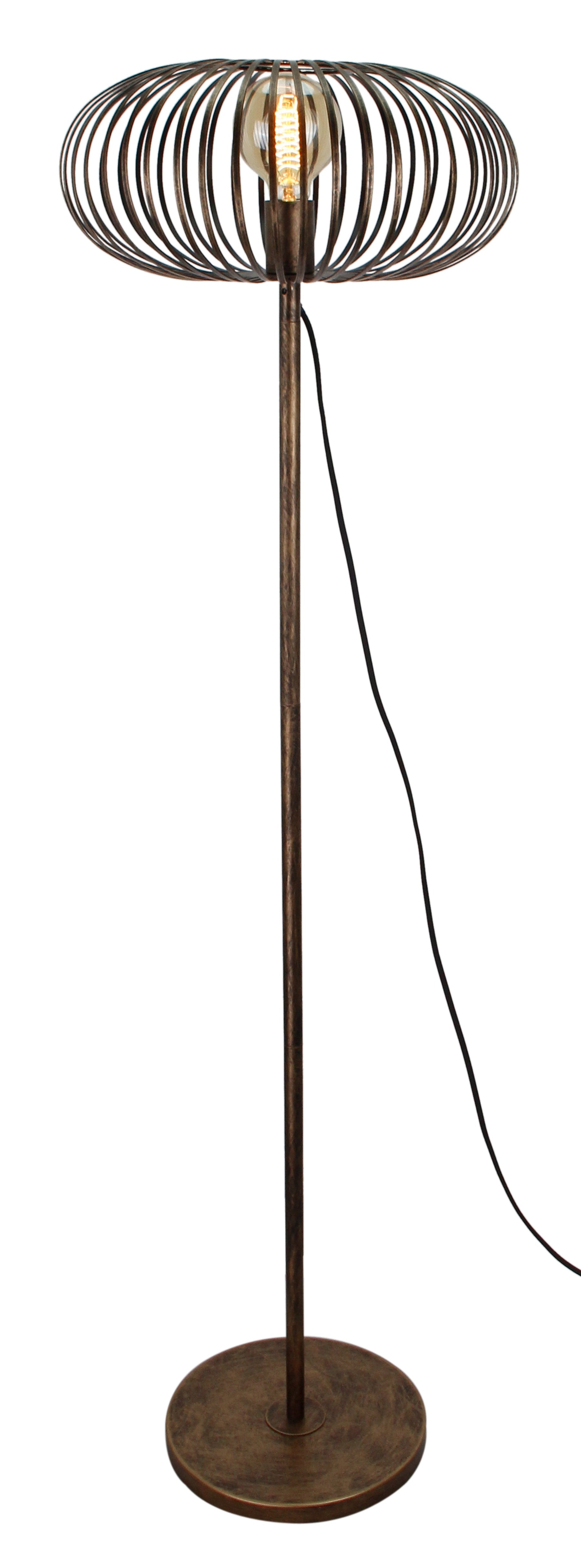 Vloerlamp Chericoni Curvato, brons, Ø40 cm, verstelbare hoogte van 59 tot 143 cm. Modern design voor sfeervolle verlichting