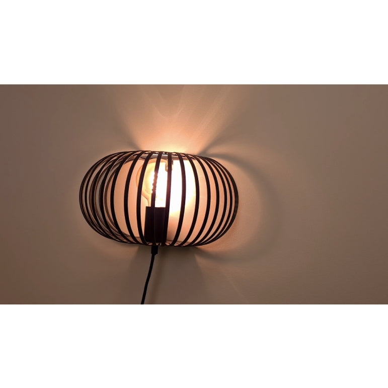 Chericoni Curvato Wandleuchte, Ø30 cm, 1-flammig, Schwarz, E27, ideal für Wohnzimmer, Flur oder Schlafzimmer mit stilvollem Licht.