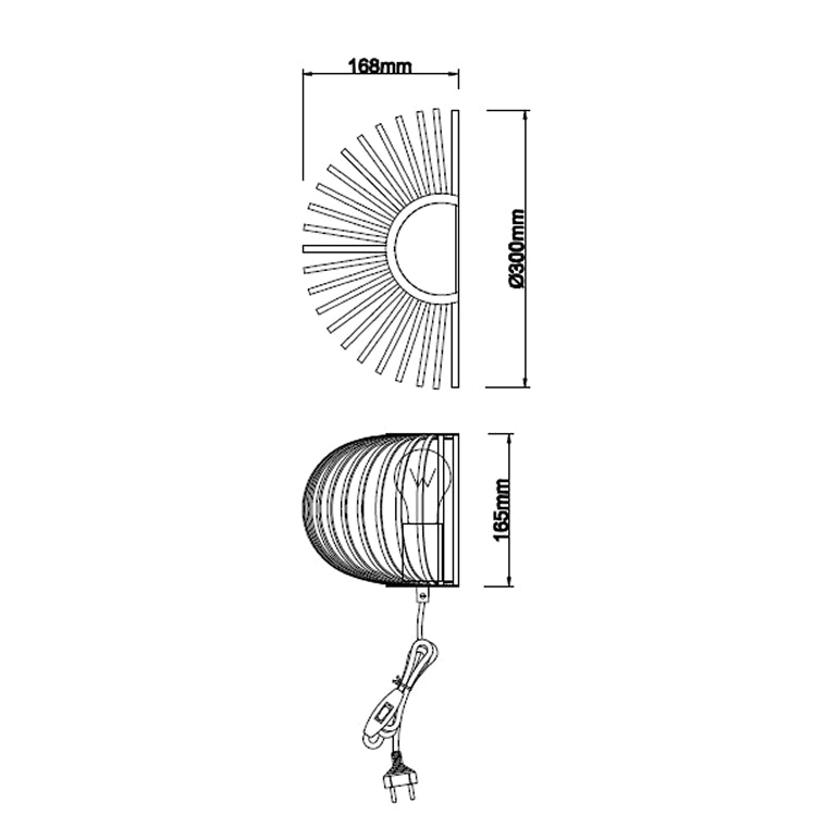 Chericoni Curvato Wandleuchte, Ø30 cm, 1-flammig, E27, Schwarz, kombiniert klares Design mit funktionaler Wandbeleuchtung.