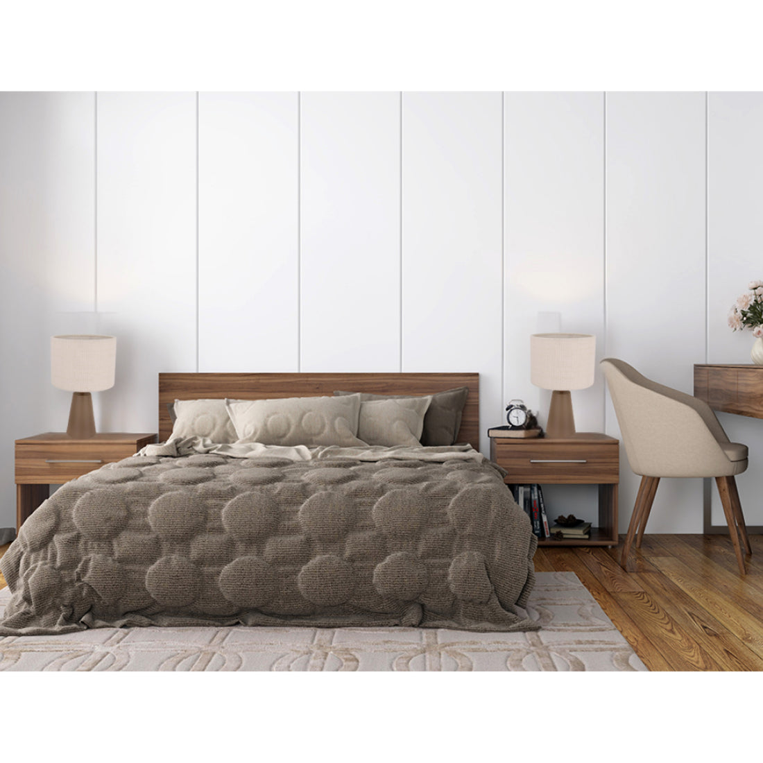 Moderne tafellamp Chericoni Faro – 1 lichts – taupe/zand – Ø20 cm – Japandi design